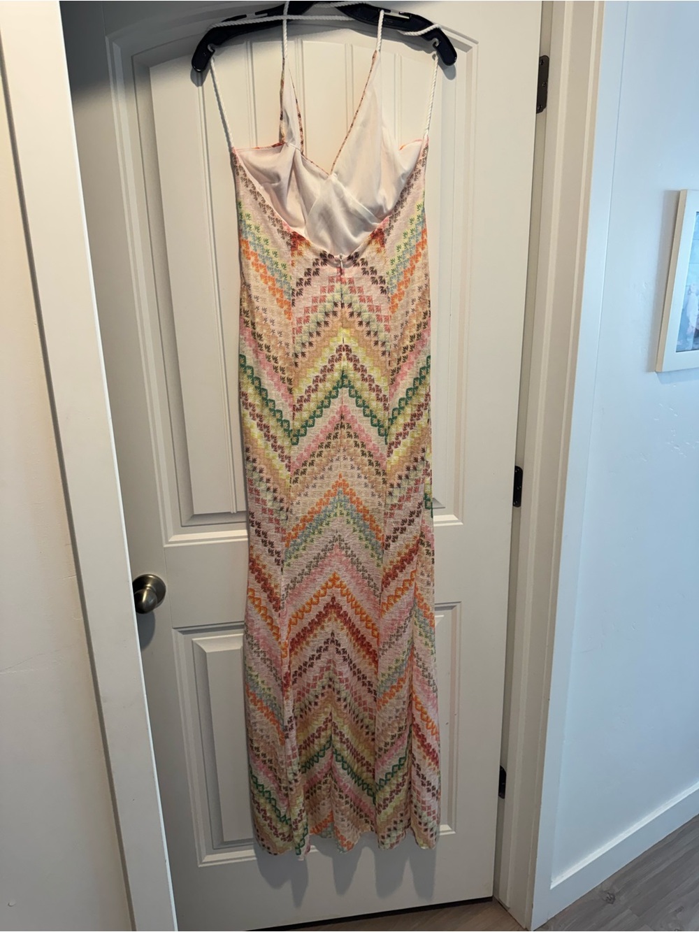 Rosa Clothing Bohemian Herringbone Spaghetti Strap Maxi Dress Large New - Picture 4 of 8